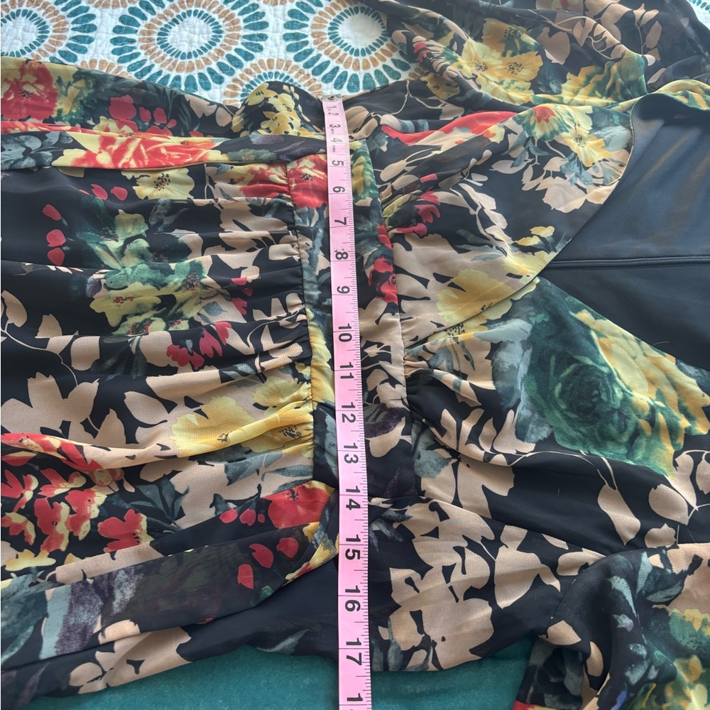 Betsey Johnson Black Floral Long Sleeve Dress - Picture 6 of 7